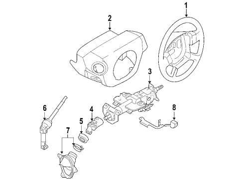 2007 Nissan Murano Steering Column & Wheel, Steering Gear & Linkage Column Assy-Steering, Upper Diagram for 48810-CC26A