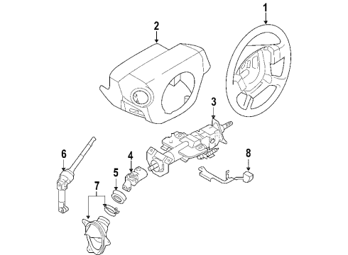 2004 Nissan Murano Steering Column & Wheel, Steering Gear & Linkage Column Assy-Steering, Upper Diagram for 48810-CA060