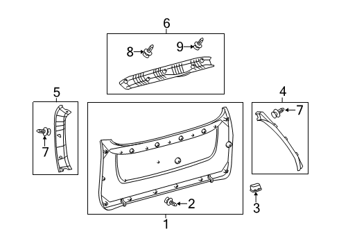 2011 Toyota Sienna Interior Trim - Lift Gate Window Trim Diagram for 67937-08020-B0