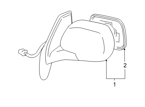 2005 Lexus RX330 Outside Mirrors Mirror Assy, Outer Rear View, RH Diagram for 87910-48230-G0