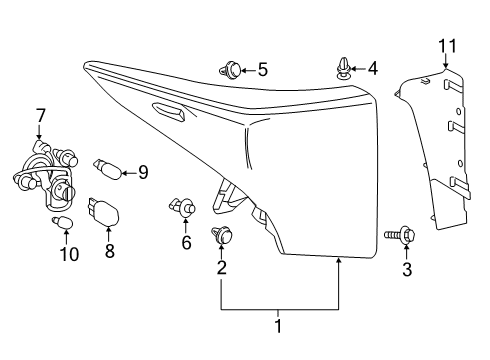 2021 Toyota Prius AWD-e Bulbs Socket & Wire Diagram for 81555-47460