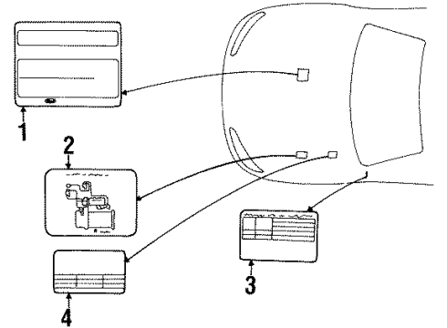 1997 Hyundai Tiburon Information Labels Label-Child Seat Warning Diagram for 84535-29000