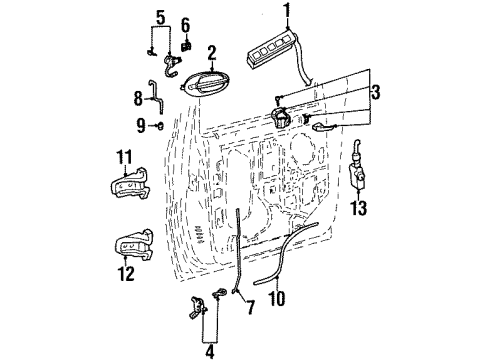 2003 Ford Windstar Front Door - Lock & Hardware Handle, Outside Diagram for XF2Z-1622404-BAF