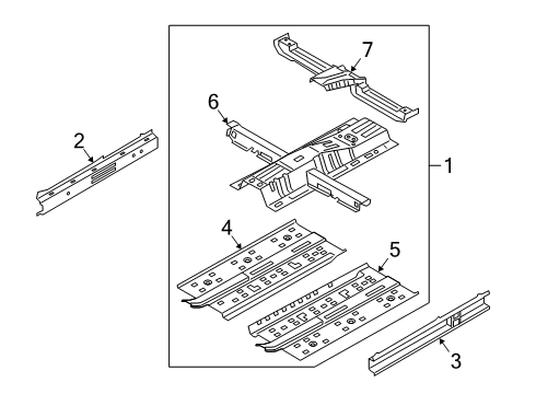 2020 Kia Forte Pillars, Rocker & Floor - Floor & Rails Panel Assembly-Center Fl Diagram for 65120M7010