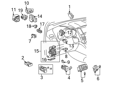 2006 Lexus RX400h Mirrors Multiplex Tilt & Telescopic Computer Diagram for 89227-48020