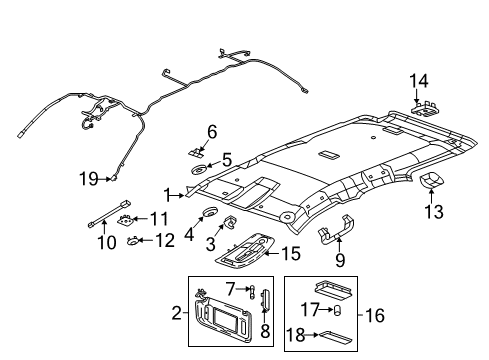 2010 GMC Terrain Interior Trim - Roof Harness Diagram for 19302140