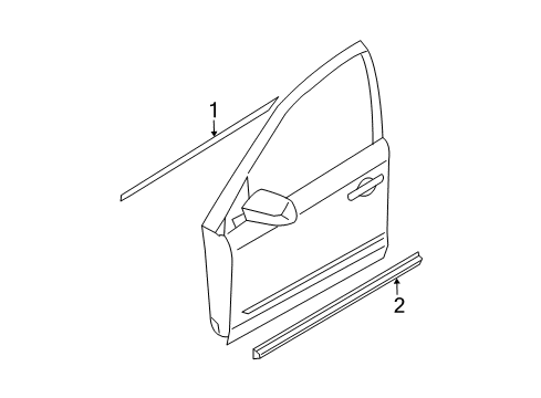 2007 Nissan Murano Exterior Trim - Front Door Moulding-Front Door, LH Diagram for 80871-CC20A