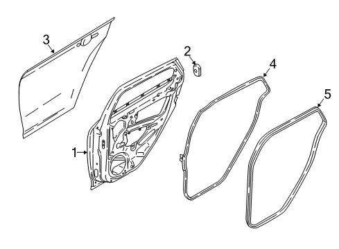 2016 Ford Focus Rear Door Door Shell Diagram for BM5Z-5824630-D