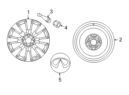 2008 Infiniti M35 Wheels, Covers & Trim Aluminum Wheel Diagram for D0300-EJ73A