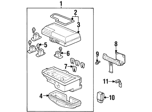 2000 Honda Prelude Electrical Components Relay Assembly, Power (5P) Diagram for 39793-SV4-003