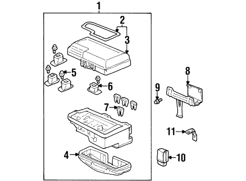 1998 Honda Prelude Electrical Components Box Assembly, Relay Diagram for 38250-S30-A01