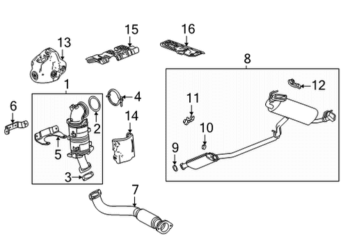 2020 Cadillac XT5 Exhaust Components Muffler Diagram for 84694012