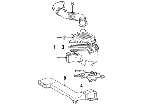 1993 Toyota Tercel Air Intake Hose, Ventilation Diagram for 12261-11150