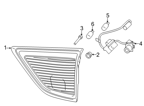 2017 Ford C-Max Bulbs Tail Lamp Assembly Diagram for HM5Z-13405-B