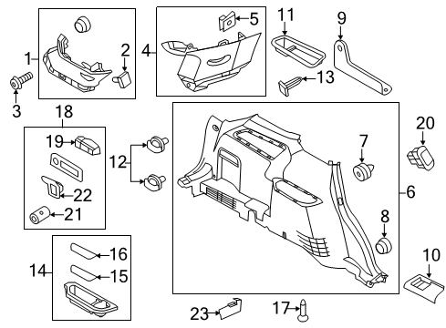 2016 Ford Explorer Power Seats Quarter Trim Panel Diagram for FB5Z-7831013-KE