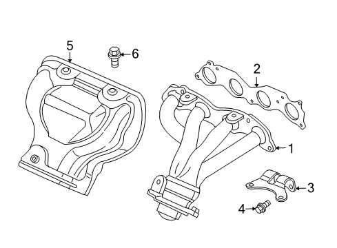 2011 Honda Element Exhaust Manifold Manifold, Exhuast Diagram for 18100-PZD-A00