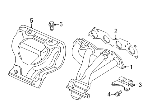 2011 Honda Element Exhaust Manifold Bolt-Washer (10X22) Diagram for 90005-P0A-000