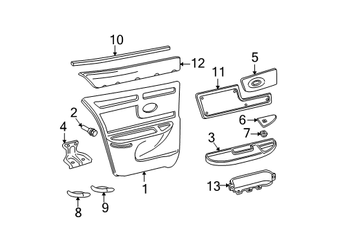 2002 Buick Century Interior Trim - Rear Door Armrest Asm-Rear Side Door <Use 1C5J*Neutral Diagram for 10294110