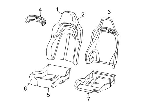 2016 Dodge Viper Front Seat Components Bezel-Seat Back Diagram for 5LX43AAAAA