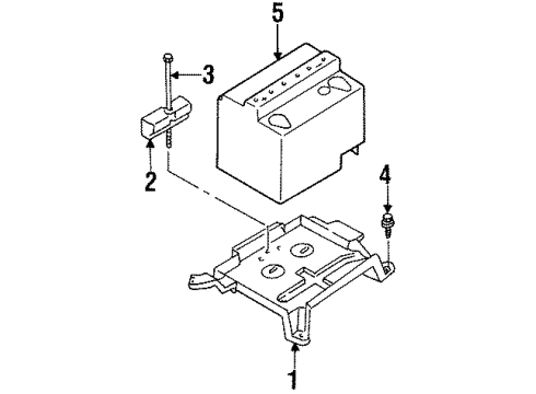 2002 Ford Escort Battery Battery Tray Bolt Diagram for FOCZ-10N768-A