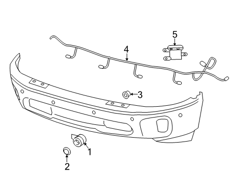 2020 Ram 3500 Parking Aid Bracket-Bumper Diagram for 68449575AA