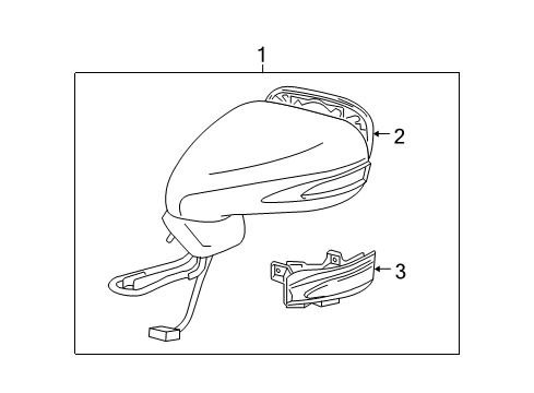 2011 Lexus LS460 Outside Mirrors Mirror Assy, Outer Rear View, RH Diagram for 87910-50540-G0