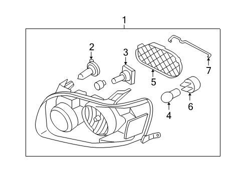 2006 Ford Escape Bulbs Composite Assembly Diagram for 7L8Z-13008-D