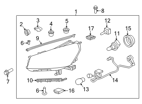 2015 GMC Acadia Combination Lamps Seal Diagram for 22853754