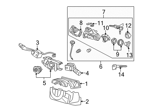 2007 Acura RL Switches Cap, Knob Diagram for 35104-SJA-A01