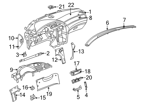 2006 Chrysler Pacifica Instrument Panel Handle-Parking Brake Diagram for UD63XDVAA