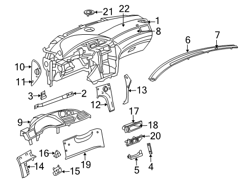 2006 Chrysler Pacifica Instrument Panel Nut-Hexagon Diagram for 6102126AA