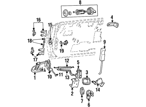 1995 Dodge Neon Door - Lock & Hardware Handle Front Door I/S R/CONT R Diagram for FX37PF6