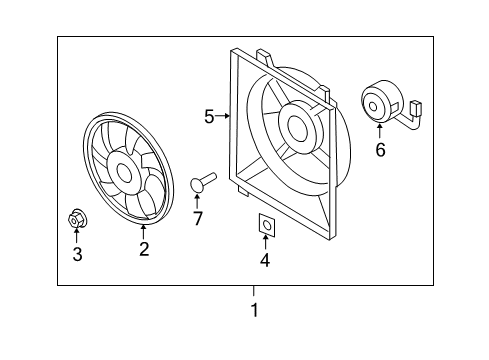 2009 Hyundai Santa Fe Cooling System, Radiator, Water Pump, Cooling Fan Blower Assembly Diagram for 25380-2B100