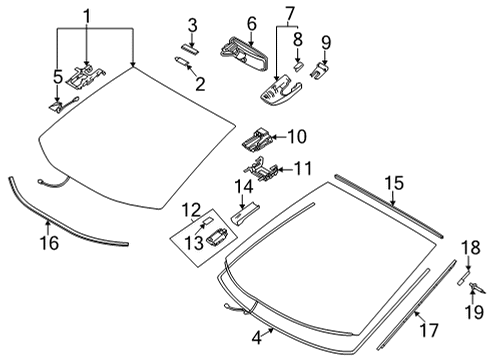 2021 Toyota Venza Wipers Mirror Inside Diagram for 87810-0WW70