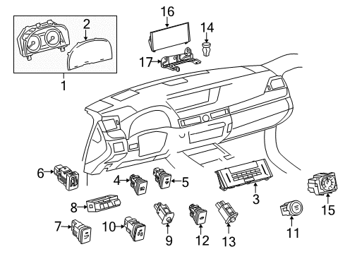 2018 Lexus RC300 Cluster & Switches, Instrument Panel Meter Assy, Combination Diagram for 83800-24D60