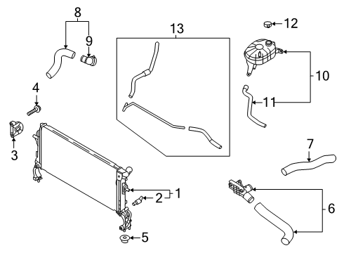 2021 Kia Soul Radiator & Components Hose Assy-Water Diagram for 25450K0000