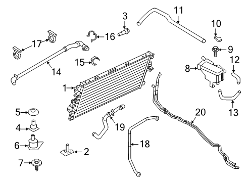 2022 Ford F-250 Super Duty Radiator & Components Lower Hose Diagram for HC3Z-9P923-A