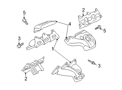 2008 Pontiac Torrent Exhaust Manifold Exhaust Manifold Diagram for 12587594