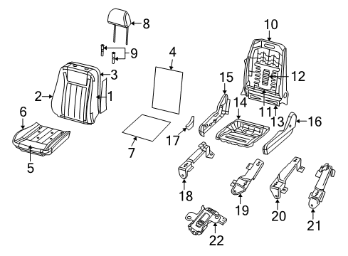 2009 Chrysler Aspen Heated Seats Seat Cushion Foam Diagram for 5179569AA