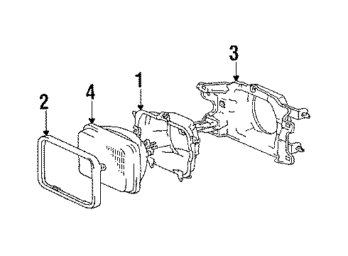 1987 Toyota Corolla Headlamps Headlamp Assembly Housing Diagram for 81105-1A190