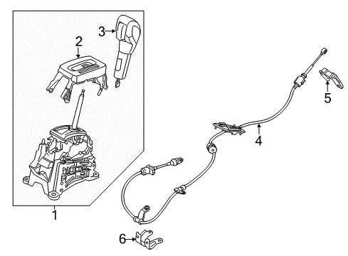 2014 Ford Fiesta Gear Shift Control - AT Gear Shift Assembly Diagram for C1BZ-7210-AF