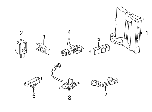 2019 Lexus LS500 Keyless Entry Components Antenna Assembly, Indoor Diagram for 899A0-52120