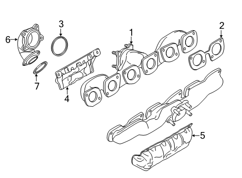 2010 BMW 760Li Exhaust Manifold Gasket Diagram for 11627561961