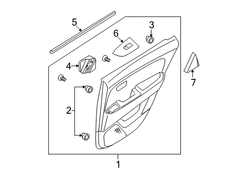 2007 Hyundai Elantra Rear Door Weatherstrip-Rear Door Belt Inside LH Diagram for 83231-2H000