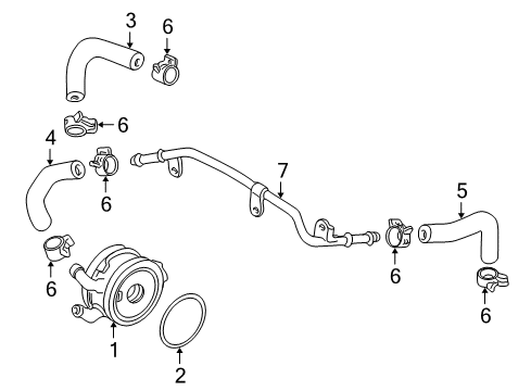 2004 Honda S2000 Engine Oil Cooler Hose B, Oil Cooler Outlet Diagram for 19424-PCX-000