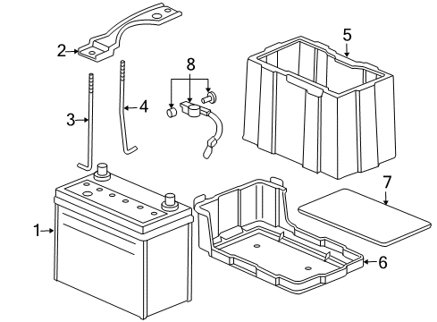 2004 Honda Accord Battery Plate, Battery Setting (55B) Diagram for 31512-SDA-A00