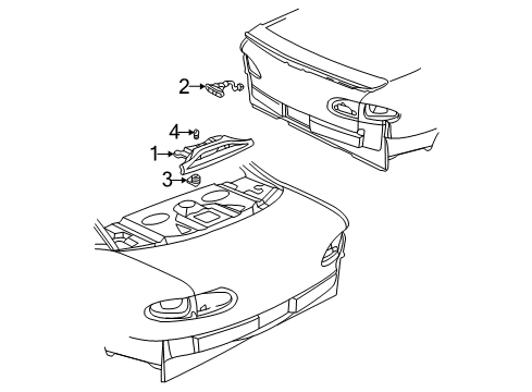 2005 Chevrolet Cavalier High Mount Lamps Lamp Asm-Spoiler Center High Mounted Stop Lamp Diagram for 22611505