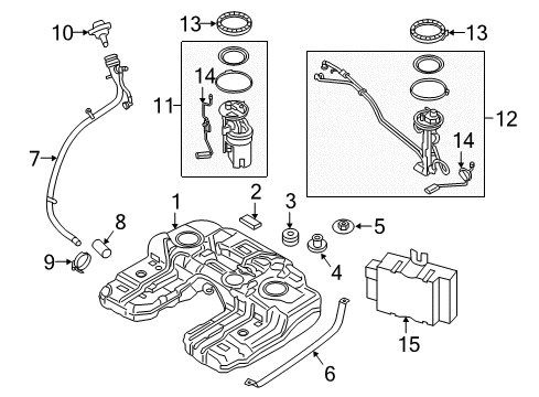 2017 BMW X6 Fuel System Components Plastic Fuel Tank Diagram for 16117344554