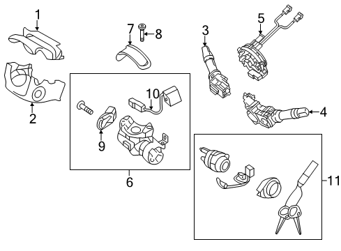 2017 Hyundai Elantra GT Switches Key Sub Set-Steering Lock Diagram for 81900-A5F00