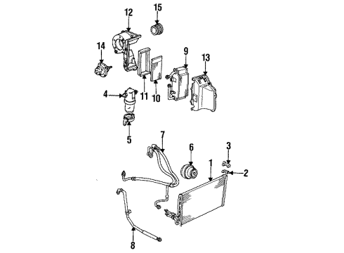 1991 GMC Sonoma Air Conditioner Hose Asm-A/C Compressor & Condenser Diagram for 15561147